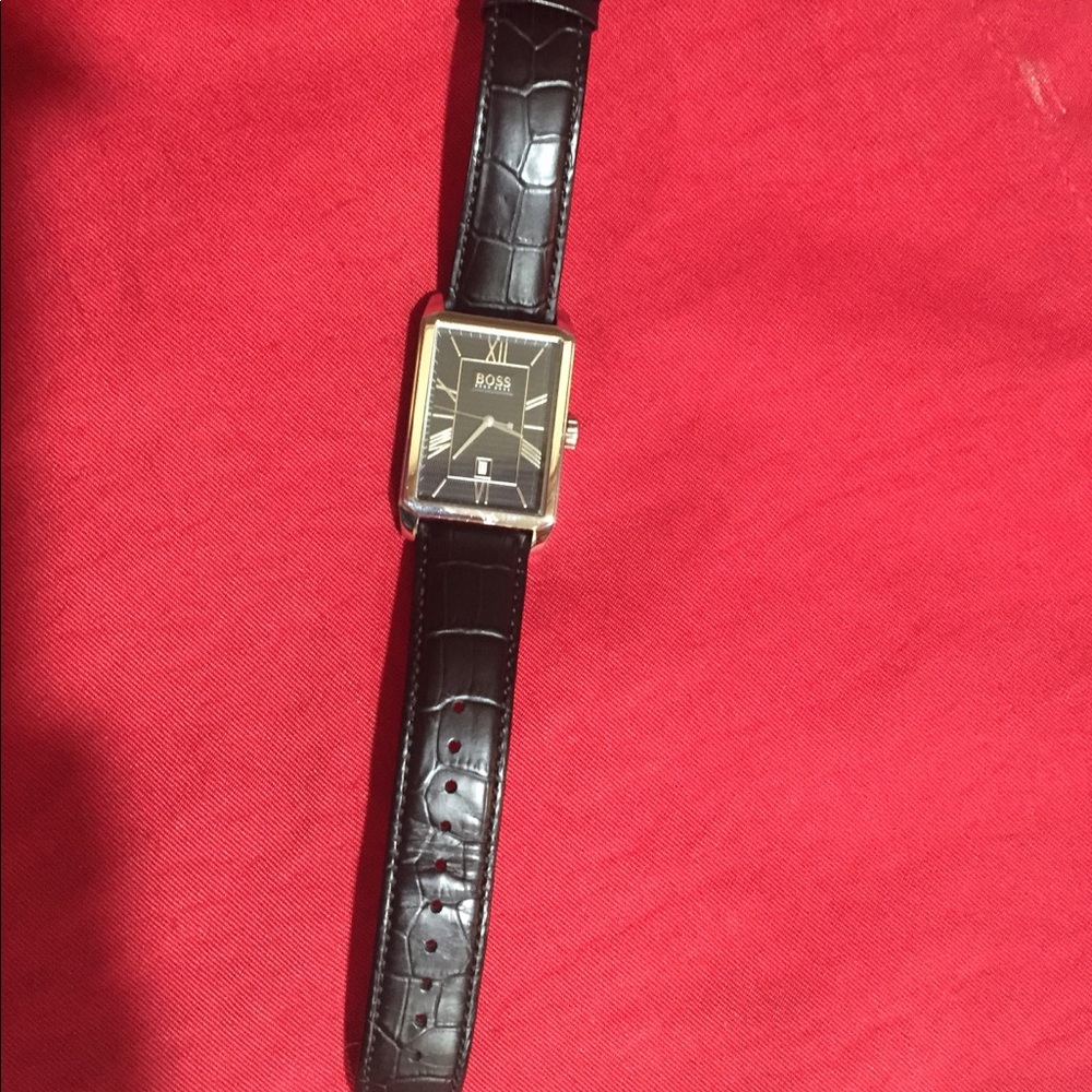 Men’s Boss Leather Strap Watch